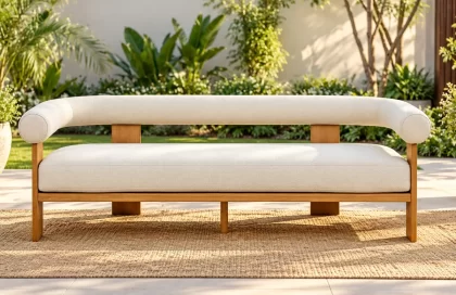 Dark Wood Porto Sofa on rent – Rentals by WedLoc