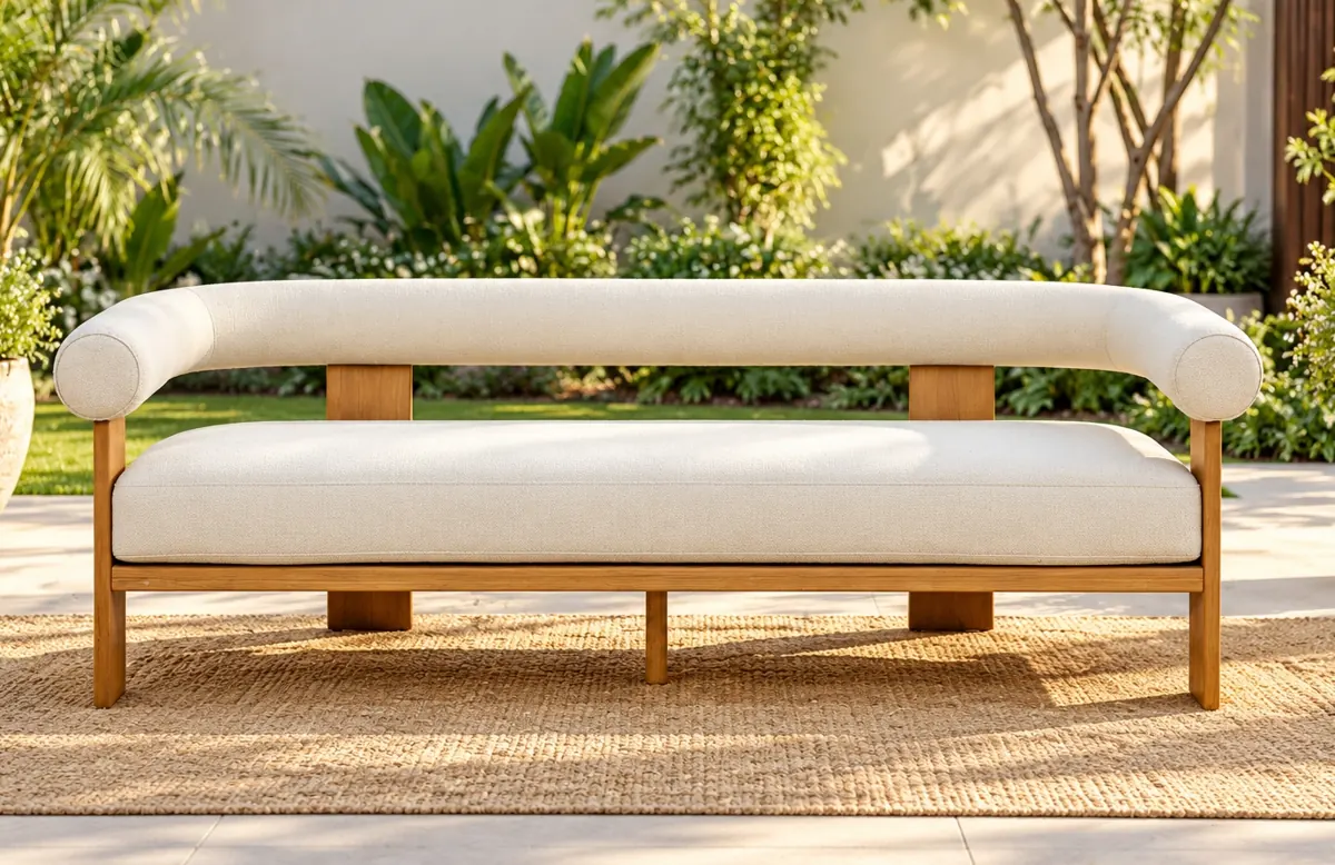 Dark Wood Porto Sofa on rent – Rentals by WedLoc