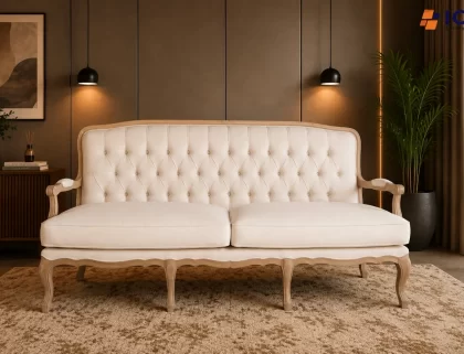 French Quilted Sofa on rent – Rentals by WedLoc