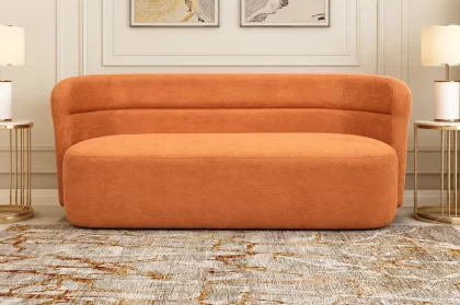 Terracotta Orange Sofa on rent – Rentals by WedLoc