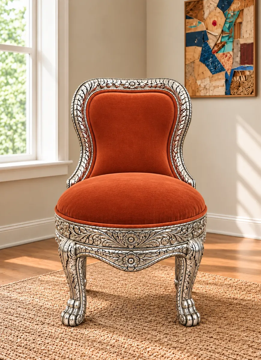 Velvet Heritage Vedi Chair on rent – Rentals by WedLoc