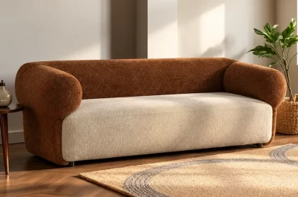 Walnut Couple Couch on rent – Rentals by WedLoc